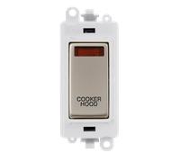 Click GridPro GM2018NPWPN-CH 20AX Double Pole Switch with Neon Module printed "Cooker Hood" - Pearl Nickel (Polar White)