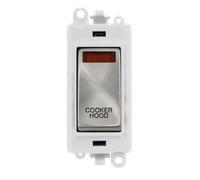 Click GridPro GM2018NPWSC-CH 20AX Double Pole Switch with Neon Module printed "Cooker Hood" - Satin Chrome (Polar White)