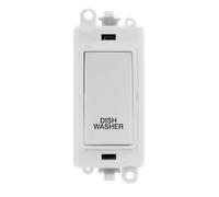 Click GridPro GM2018PW-DW 20AX Double Pole Switch Module printed "Dishwasher" - Polar White