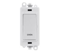 Click GridPro GM2018PW-OV 20AX Double Pole Switch Module printed "Oven" - Polar White