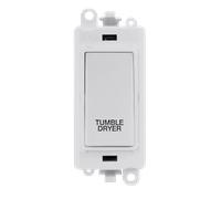 Click GridPro GM2018PW-TD 20AX Double Pole Switch Module printed "Tumble Dryer" - Polar White