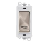 Click GridPro GM2018PWBS-CH 20AX Double Pole Switch Module printed "Cooker Hood" - Brushed Stainless (Polar White)