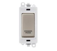 Click GridPro GM2018PWPN-CH 20AX Double Pole Switch Module printed "Cooker Hood" - Pearl Nickel (Polar White)