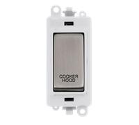 Click GridPro GM2018PWSS-CH 20AX Double Pole Switch Module printed "Cooker Hood" - Stainless Steel (Polar White)