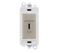 Click GridPro GM2046PWPNET 20AX Double Pole Keyswitch 'Emergency Test' Module - Pearl Nickel (Polar White)