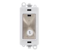 Click GridPro GM2047-LPWBS 13A Fused Lockable Module - Brushed Stainless (Polar White)