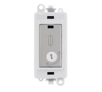 Click GridPro GM2047-LPWCH 13A Fused Lockable Module - Polished Chrome (Polar White)