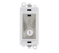 Click GridPro GM2047-LPWSC 13A Fused Lockable Module - Satin Chrome (Polar White)