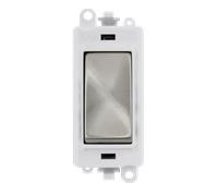 Click GridPro GM2075PWSC 20AX 3 Position Retractive Switch Module - Satin Chrome (Polar White)