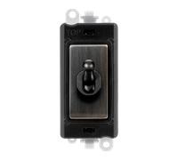 Click GridPro GM209018BKBZ 20AX DP Toggle Switch - Metal Matt Bronze (Black)