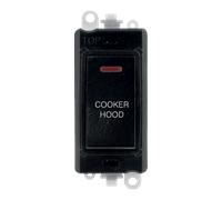 Click GridPro GM2218BK-CH 20AX Double Pole Switch with LED Module printed "Cooker Hood" - Black