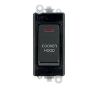 Click GridPro GM2218BKBN-CH 20AX Double Pole Switch with LED Module printed "Cooker Hood" - Black Nickel (Black)