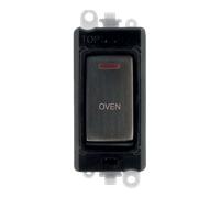 Click GridPro GM2218BKBZ-OV 20AX Double Pole Switch with LED Module printed "Oven" - Matt Bronze (Black)
