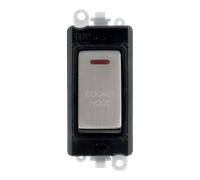 Click GridPro GM2218BKSS-CH 20AX Double Pole Switch with LED Module printed "Cooker Hood" - Stainless Steel (Black)