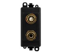 Click GridPro GM2495BK Twin Loudspeaker Outlet Module - Black
