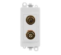 Click GridPro GM2495PW Twin Loudspeaker Outlet Module - Polar White