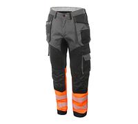 Click Hi Viz Two Tone Work Trousers HVTT080 Colour=Black/Orange Waist=32" Leg=Tall