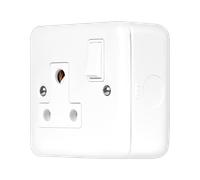 Click MCP034PW Metal Clad Pro 15A Round Pin Socket Outlet - Polar White
