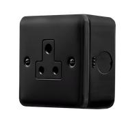 Click MCP038BK Metal Clad Pro 5A Round Pin Socket Outlet - Black