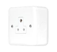 Click MCP038PW Metal Clad Pro 5A Round Pin Socket Outlet - Polar White