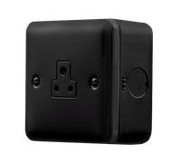 Click MCP039BK Metal Clad Pro 2A Round Pin Socket Outlet - Black