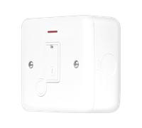 Click MCP053PW Metal Clad Pro 13A Fused Connection with Flex Outlet with Optional Flex Outlet & LED - Polar White
