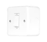 Click MCP500PW Metal Clad Pro 50A 1 Gang Double Pole Plate Switch with White Rocker - Polar White