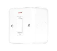 Click MCP501PW Metal Clad Pro 50A 1 Gang Double Pole Plate Switch with White Rocker & LED - Polar White