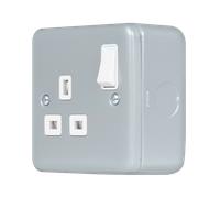 Click MCP535 Metal Clad Pro 13A 1 Gang Double Pole Safety Shutter Switched Socket Outlet