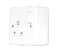Click MCP535PW Metal Clad Pro 13A 1 Gang Double Pole Safety Shutter Switched Socket Outlet - Polar White