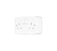 Click MCP536PW Metal Clad Pro 13A 2 Gang Double Pole Safety Shutter Switched Socket Outlet - Polar White