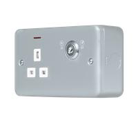 Click MCP655 Metal Clad Pro 13A 1 Gang Double Pole Key Lockable Switched Socket with LED Indication