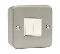 Click Scolmore Essentials Metal Clad 2 Gang 2 Way 10A Switch - CL012