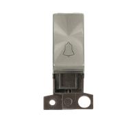 Click MiniGrid MD005BS 10AX 1 Way Bell Switch Module - Brushed Stainless