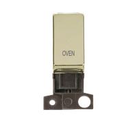 Click MiniGrid MD018BR-OV 13A 10AX DP Ingot Switch Module "Oven" - Polished Brass