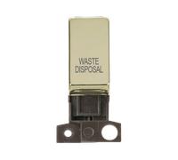 Click MiniGrid MD018BR-WD 13A 10AX DP Ingot Switch Module "Waste Disposal" - Polished Brass