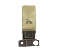 Click MiniGrid MD018SB-WH 13A 10AX DP Ingot Switch Module "Water Heater" - Satin Brass