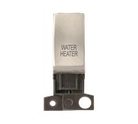 Click MiniGrid MD018SC-WH 13A 10AX DP Ingot Switch Module "Water Heater" - Satin Chrome