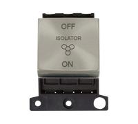 Click MiniGrid MD020SC 10A 3 Pole Fan Isolation Switch Module - Satin Chrome