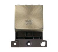 Click MiniGrid MD022AB-TD 20A DP Ingot Switch Module "Tumble Dryer" - Antique Brass