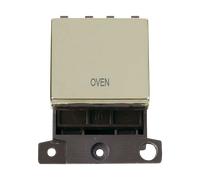 Click MiniGrid MD022BR-OV 20A DP Ingot Switch Module "Oven" - Polished Brass