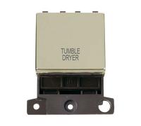 Click MiniGrid MD022BR-TD 20A DP Ingot Switch Module "Tumble Dryer" - Polished Brass