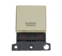 Click MiniGrid MD022BR-WDR 20A DP Ingot Switch Module "Warming Drawer" - Polished Brass