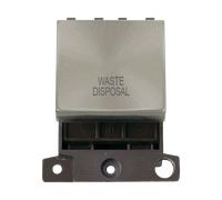 Click MiniGrid MD022BS-WD 20A DP Ingot Switch Module "Waste Disposal" - Brushed Stainless