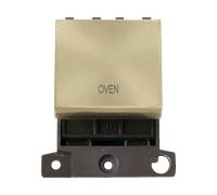 Click MiniGrid MD022SB-OV 20A DP Ingot Switch Module "Oven" - Satin Brass