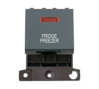 Click MiniGrid MD023BK-FF 20A DP Ingot Switch + Neon "Fridge Freezer" - Black