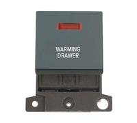 Click MiniGrid MD023BK-WDR 20A DP Ingot Switch + Neon "Warming Drawer" - Black