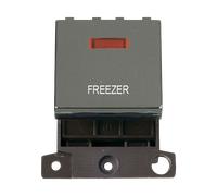 Click MiniGrid MD023BN-FZ 20A DP Ingot Switch + Neon "Freezer" - Black Nickel