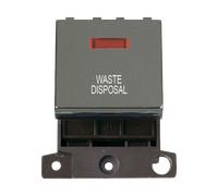 Click MiniGrid MD023BN-WD 20A DP Ingot Switch + Neon "Waste Disposal" - Black Nickel
