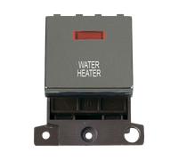 Click MiniGrid MD023BN-WH 20A DP Ingot Switch + Neon "Water Heater" - Black Nickel
